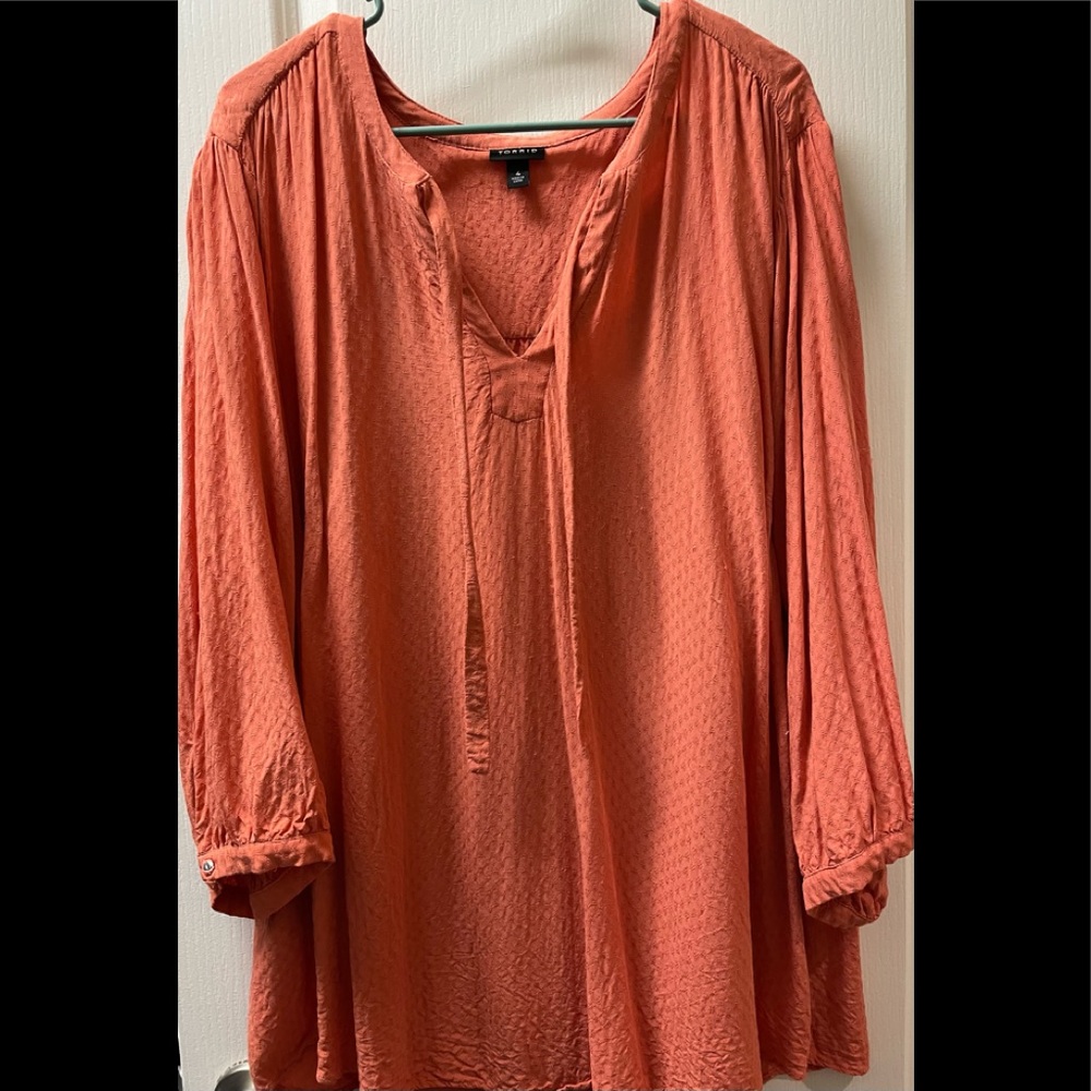 Torrid Orange Peasant Blouse